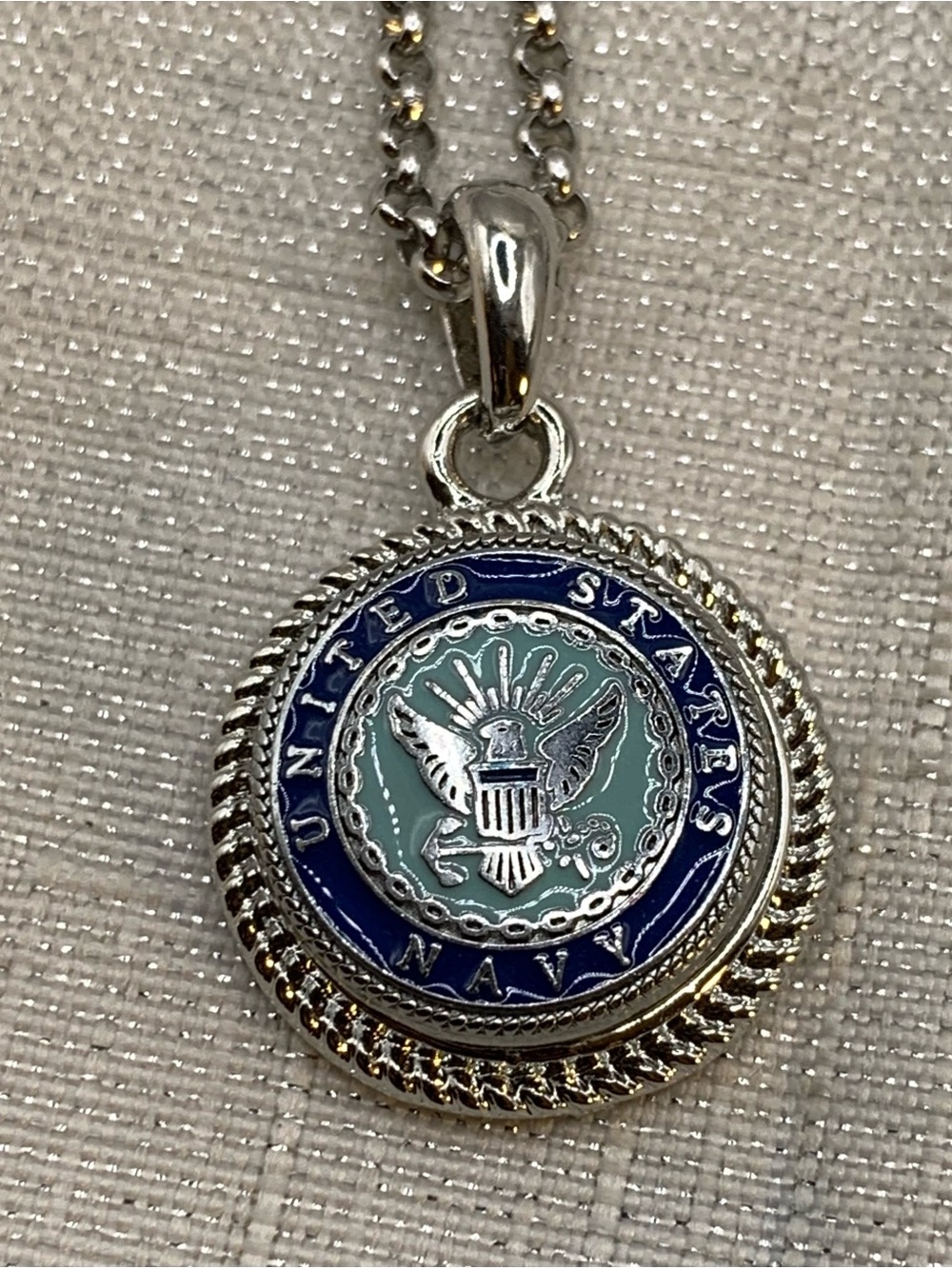 NAVY - Classic Circle Snap Button Charm Necklace - 18mm/20mm